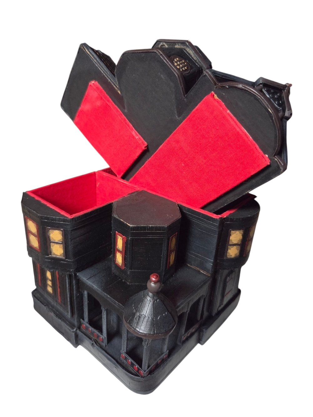 Victorian Gothic OOAK Haunted House Keepsake Storage Box Hand-painted Halloween - Picture 2 of 12